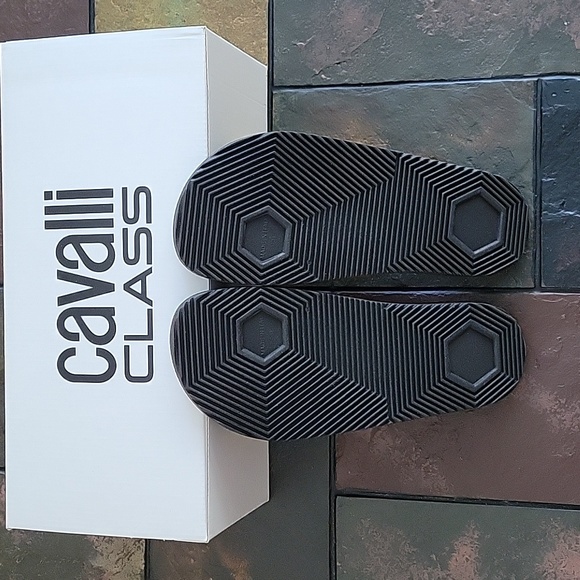 CAVALLI CLASS Women's Comfort Slides, 38/7.5, Black/Gold, New - Picture 6 of 8